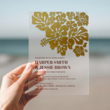 Guld - Elegant Hibiskus Strandbröllop