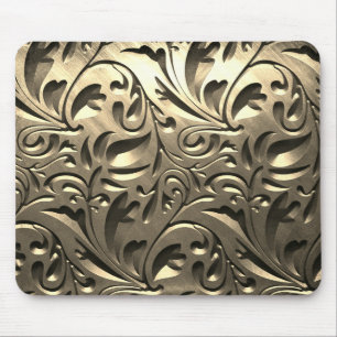 Guld elegant ingraverad metall-abstrakt musmatta