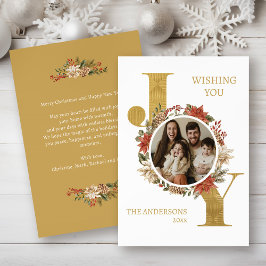 Guld Elegant Joy Photo med meddelandejul Julkort