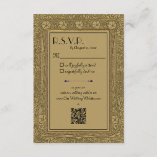 Guld Elegant Jugend R.S.V.P. Tilläggskort