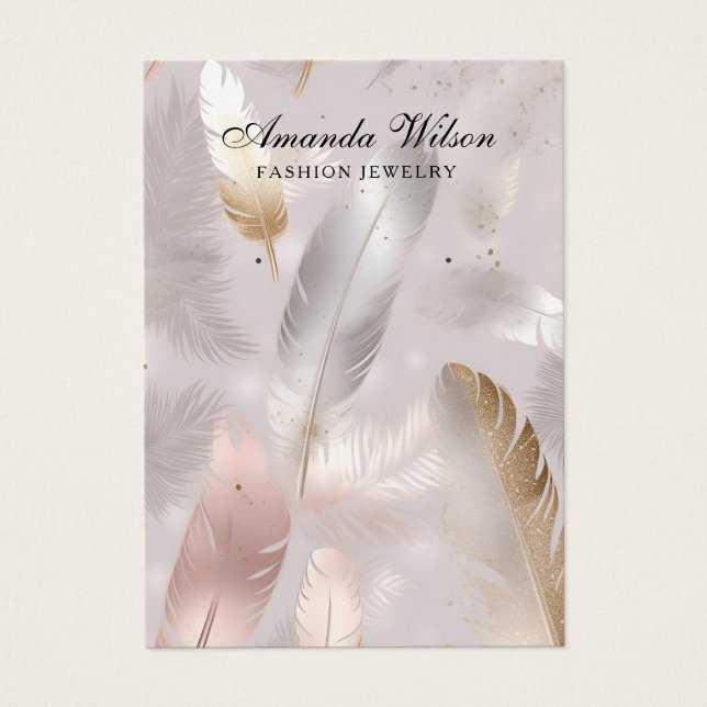 Guld Elegant Juvelry Earring Visning Card Visitkort (Framsidan)