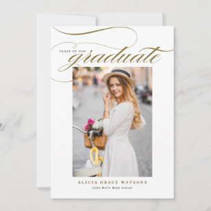 Guld Elegant Kalligrafi Foto Examen Meddelande