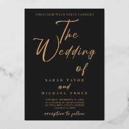 Guld Elegant-kalligrafi | Inbjudan till svart proj