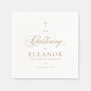 Guld Elegant Kor Skriptkalligrafi Pappersservett