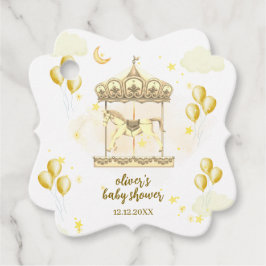 Guld Elegant Magic Balloon Carousel Baby Shower Gåvor Etiketter