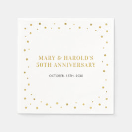 Guld Elegant Modern Bröllopsjubileum Fest Pappersservett