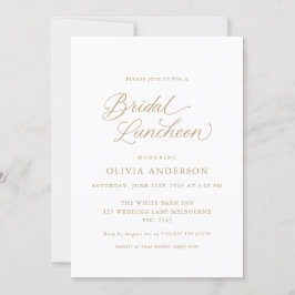 Guld Elegant Modern Calligraphy Möhippa Luncheon Inbjudningar