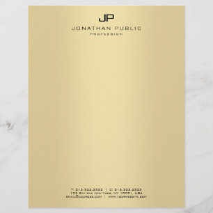 Guld- elegant modern Monogramglamourmall Brevhuvud