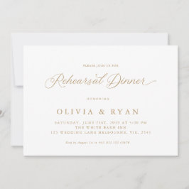 Guld Elegant Modern skriptkalligrafi Inbjudningar