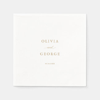 Guld Elegant Modern skriptkalligrafi Pappersservett