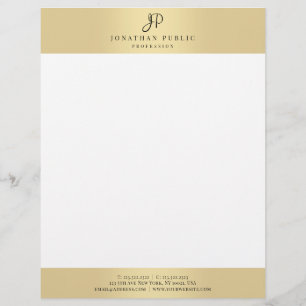 Guld Elegant Monogrammed Template Glamous Brevhuvud