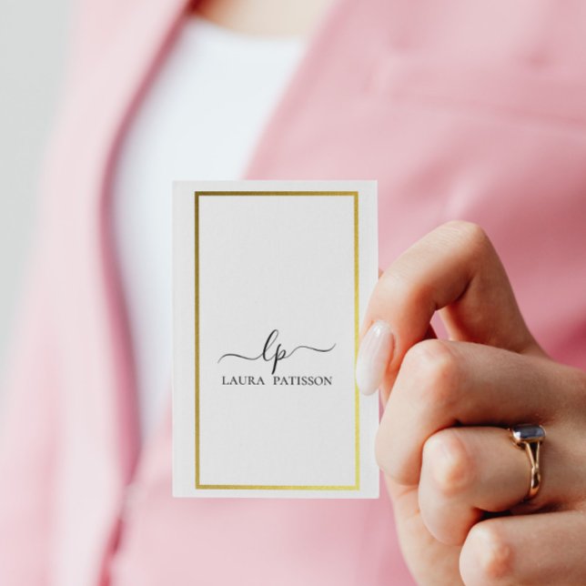 Guld elegant och chic monogram visitkort (Skapare uppladdad)
