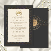 Guld Elegant Ornate Romantic Dinner Studenten