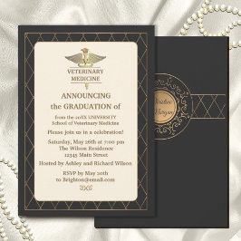 Guld Elegant Ornate Romantic Veterinary Medicine Inbjudningar