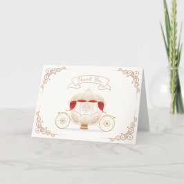 Guld Elegant Princess Carriage Baby Shower Tack Kort