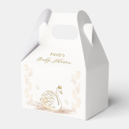 Guld Elegant Princess Svan Butterfly Baby Shower Presentaskar