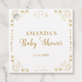 Guld Elegant, raring Valentine Baby Shower Gåvor Etiketter