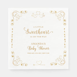 Guld Elegant, raring Valentine Baby Shower Pappersservett