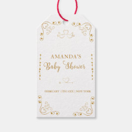 Guld Elegant, raring Valentine Baby Shower Presentetikett