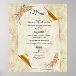 Guld Elegant Ripple Effect & Ro Löv och Bird Poster