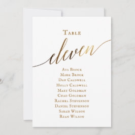 Guld Elegant, skript Bordsnummer 11, sittdiagram