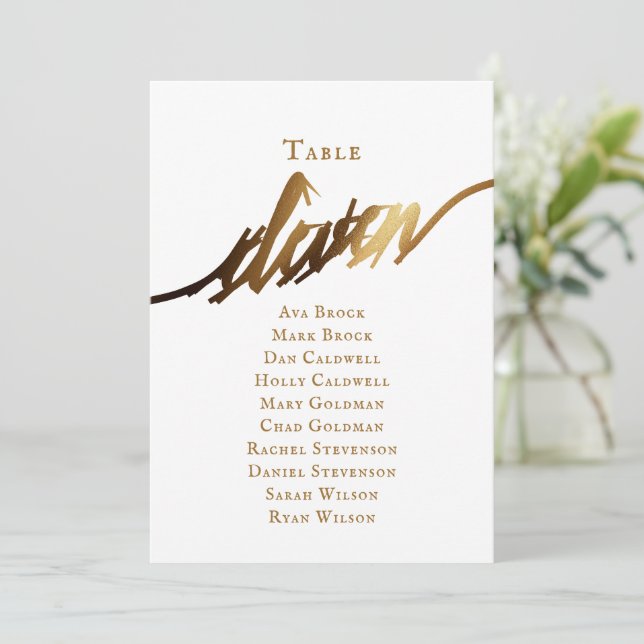 Guld Elegant, skript Bordsnummer 11, sittdiagram (Stående Fram)