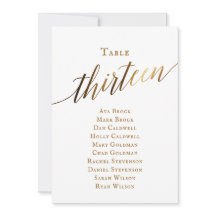 Guld Elegant, skript Bordsnummer 13, sittdiagram