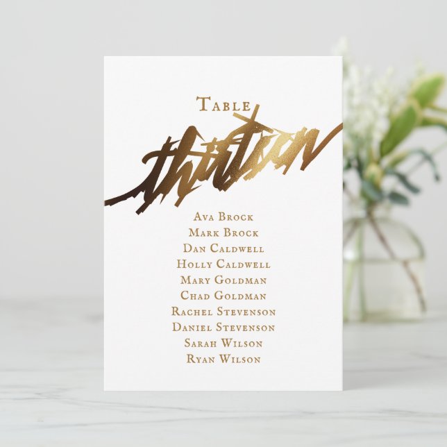 Guld Elegant, skript Bordsnummer 13, sittdiagram (Stående Fram)