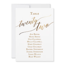 Guld Elegant, skript Bordsnummer 22, sittdiagram