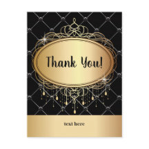 guld, elegant, svart, glitter, tackkort