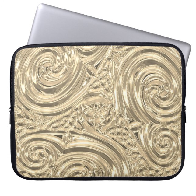 Guld elegant victorian nouveau laptop fodral (Framsidan)