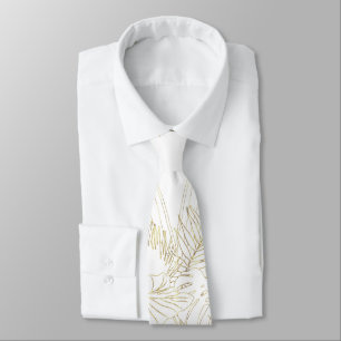 Guld- eleganta tropiska löv slår design slips