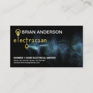 Guld elektriker Signage Blue Electrical Charge Visitkort