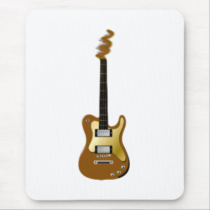 Guld- elektrisk gitarrfizzleheadstock musmatta