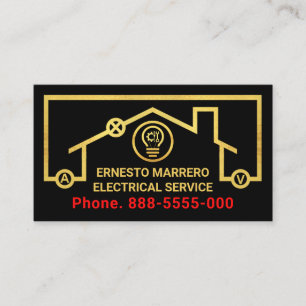 Guld elektriska symboler för Wiring Ram Visitkort