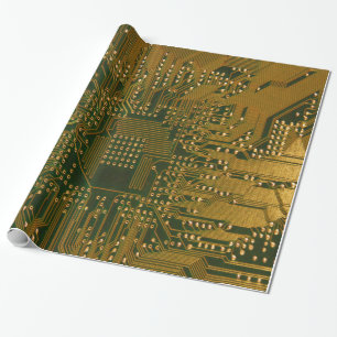 Guld- elektronik går runt stiger ombord presentpapper