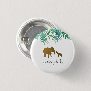 Guld Elephant Mamma att bli babyåkare Knapp