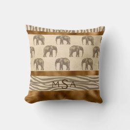 Guld Elephant Tiger Elegant Söt Chic Monogram Kudde