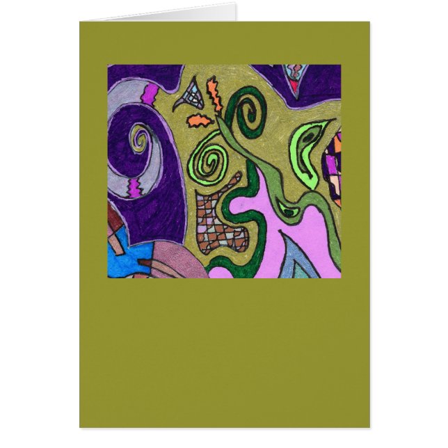 "Guld Elephant" ursprungliga abstrakten Hälsningskort (Framsidan)