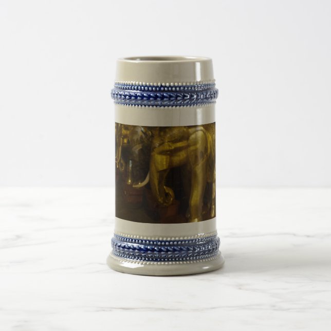 Guld Elephants Grått /Blue 22 oz Stein Sejdel (Center)