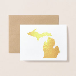 Guld eller Silver Michiganstaten Karta Anchor på b Folierat Kort