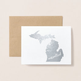 Guld eller Silver Michiganstaten Karta Osaltat Folierat Kort