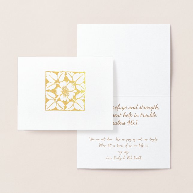 Guld eller silver modern elegant blomsterdesign folierat kort (Display)