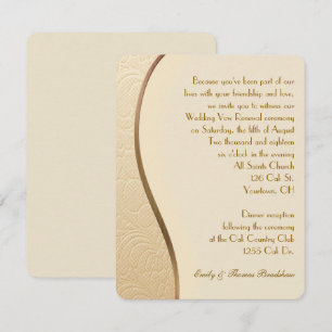 Guld Embossed Bröllop Vow Renewal Inbjudningar