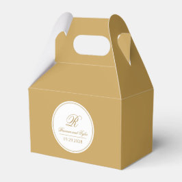 Guld enbart Elegant Classic Bröllop Monogram Presentaskar