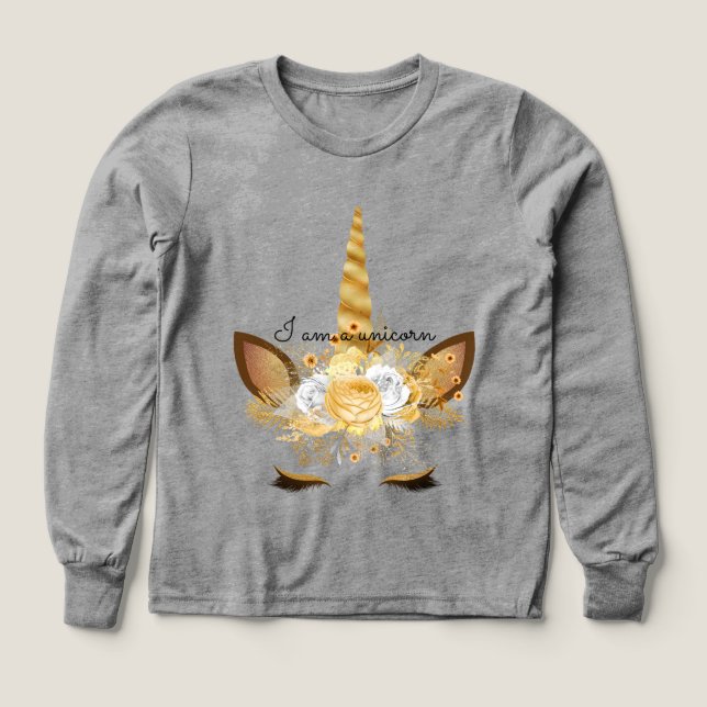 Guld Enhörning T Shirt (Design framsida)