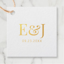 Guld Enkel Elegant Ett par Monogram Initialer