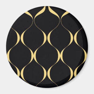Guld, enkel, modern, lyxig vågigt grafik magnet
