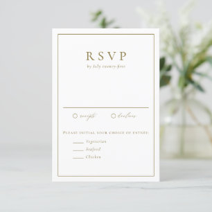 Guld enkel typografi, formal Bröllop OSA Kort