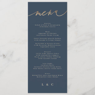 Guld, enkelt, klassiskt Bröllop Meny